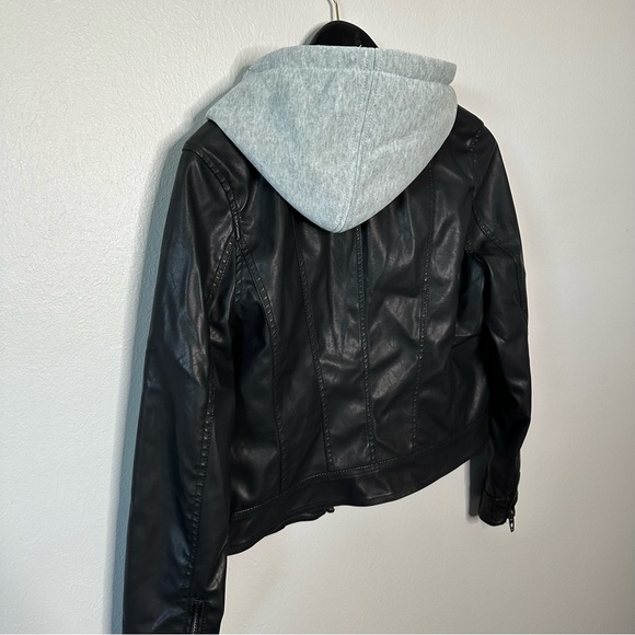 BLANKNYC Hooded Vegan Leather Jacket - Picture 5 of 6